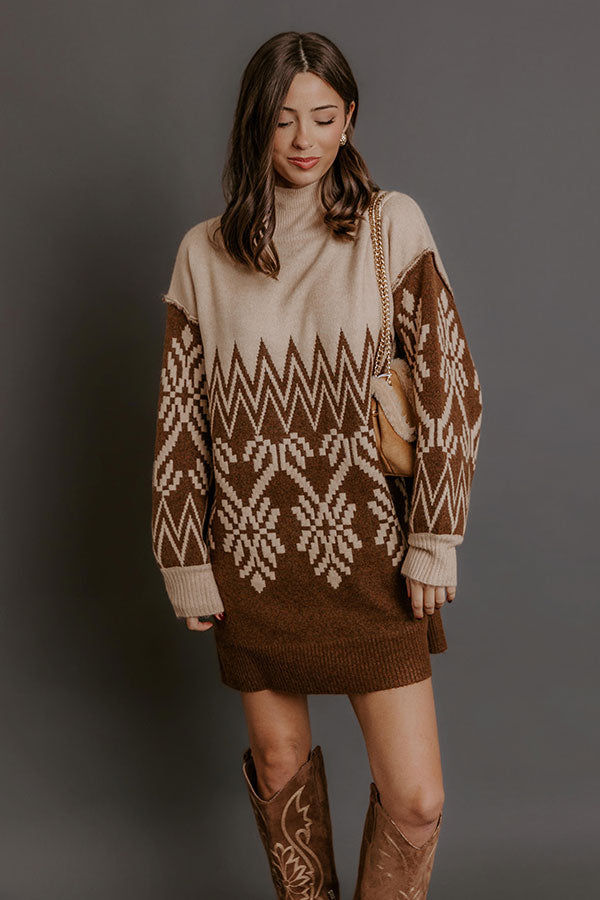 City Snowfall Knit Sweater Mini Dress Image - 2
