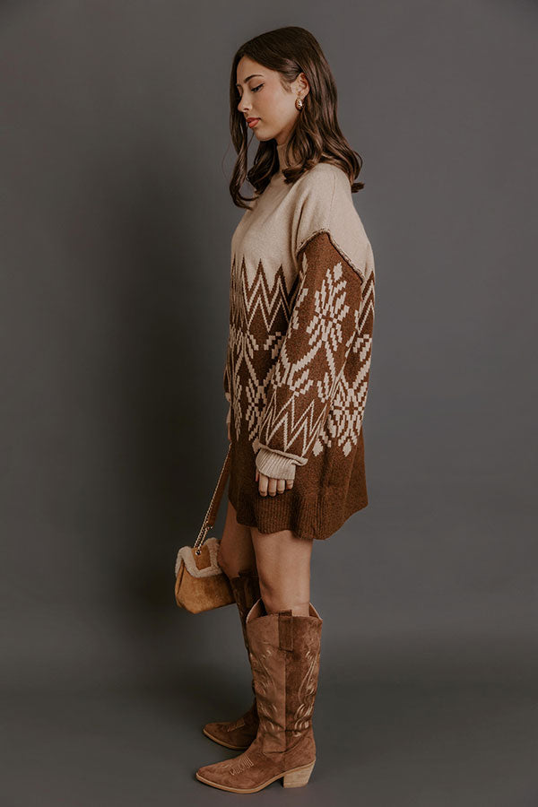 City Snowfall Knit Sweater Mini Dress Image - 4