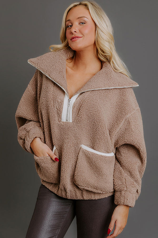 Cozy Season Sherpa Quarter Zip Pullover Image - 5