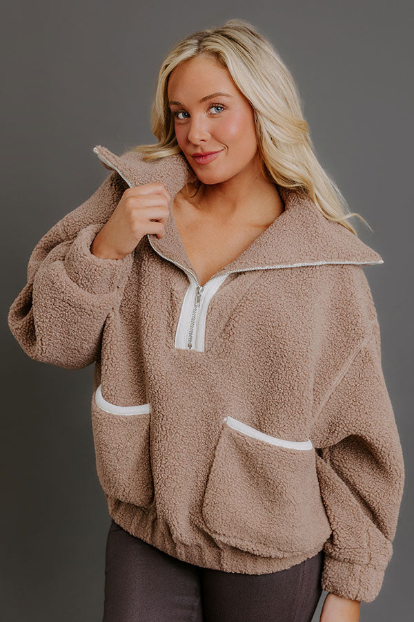 Cozy Season Sherpa Quarter Zip Pullover Image - 1