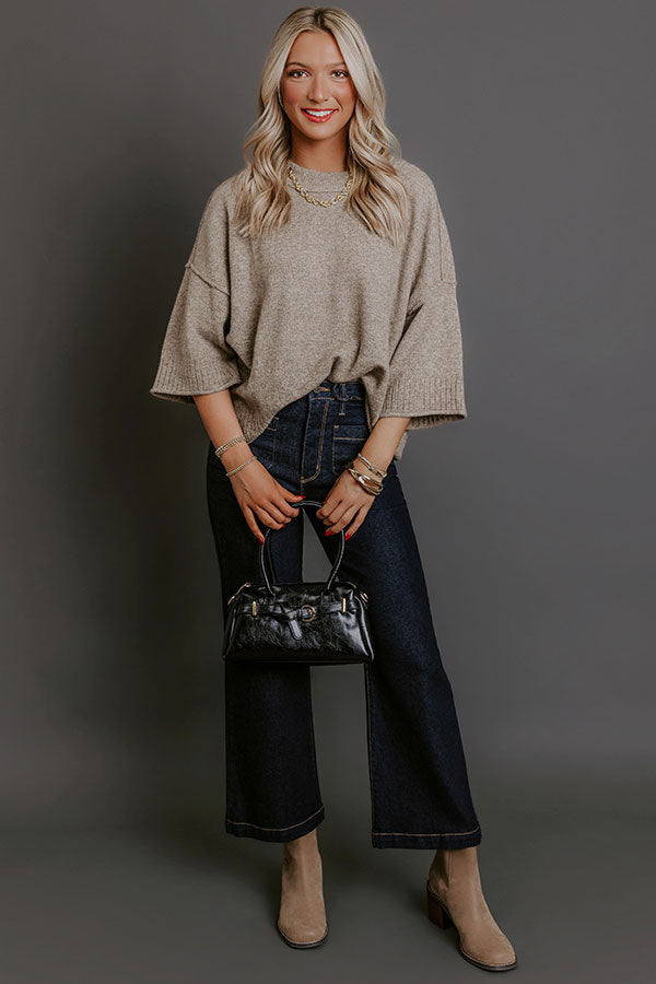 JUST USA Sailor High Waist Wide Leg Jean in Dark Wash Image - 4