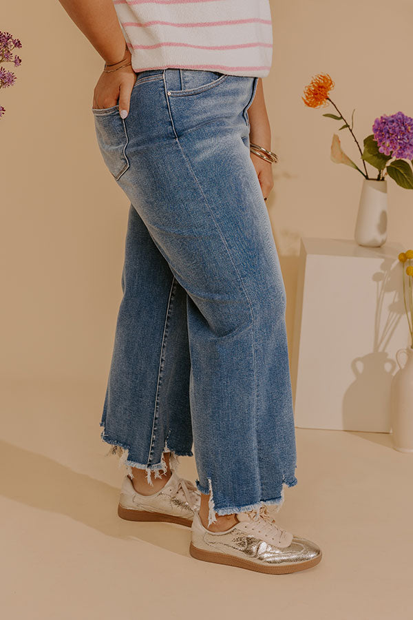 RISEN Isabelle High Waist Crop Wide Leg Jean Curves Image - 3