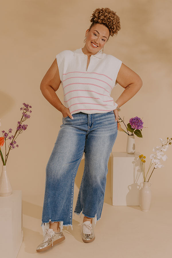 RISEN Isabelle High Waist Crop Wide Leg Jean Curves Image - 2