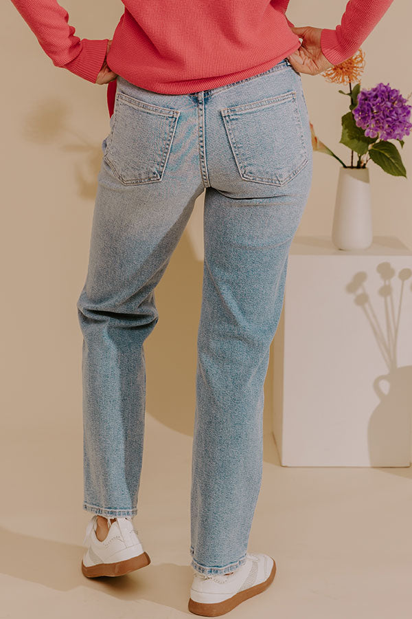 JUST USA June High Waist Distressed Dad Jean Image - 4