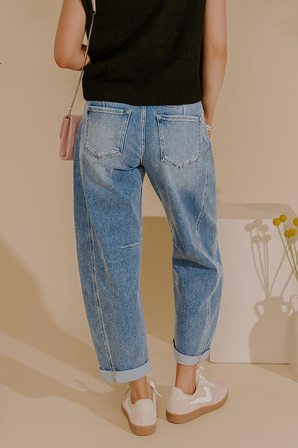 RISEN Scottie High Waist Barrel Leg Cuff Jean Image - 4
