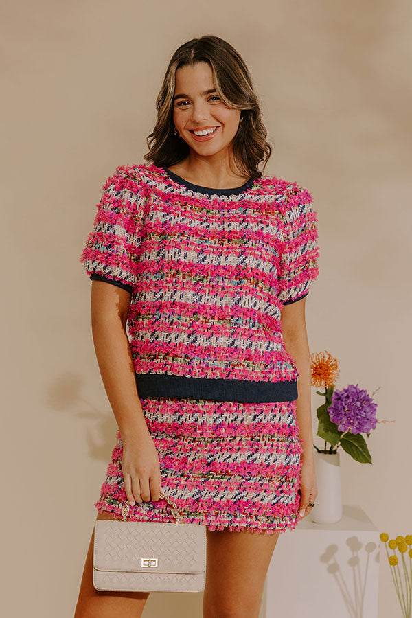 Chic Avenue Tweed Top Image - 3