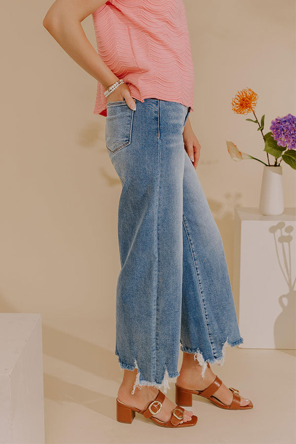 RISEN Isabelle High Waist Crop Wide Leg Jean Image - 2