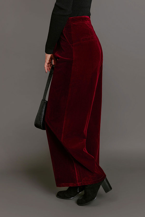 The Stevie High Waist Velvet Wide Leg Pants Image - 3