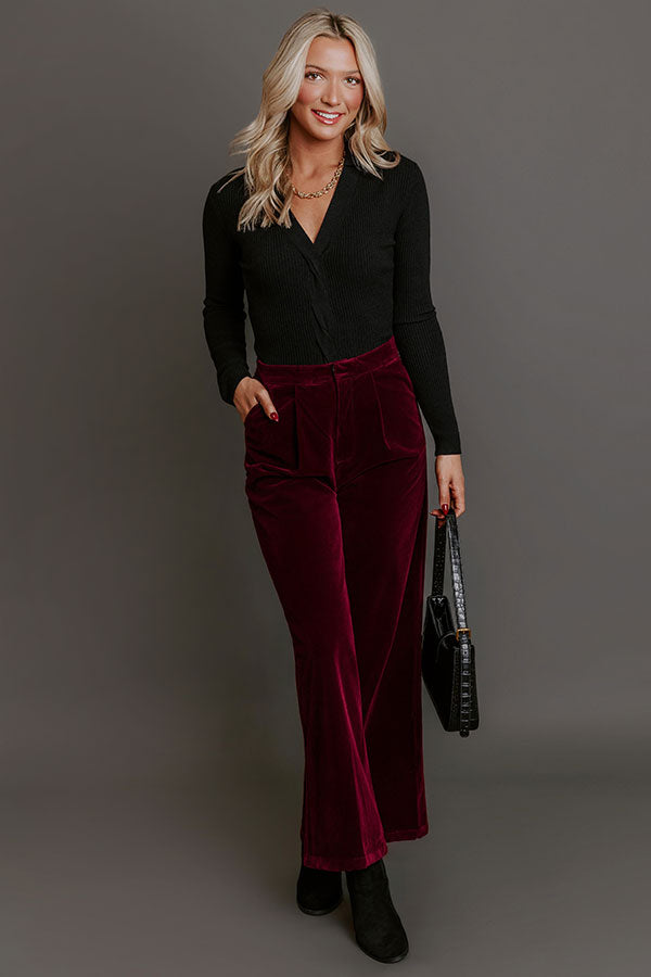 The Stevie High Waist Velvet Wide Leg Pants Image - 5