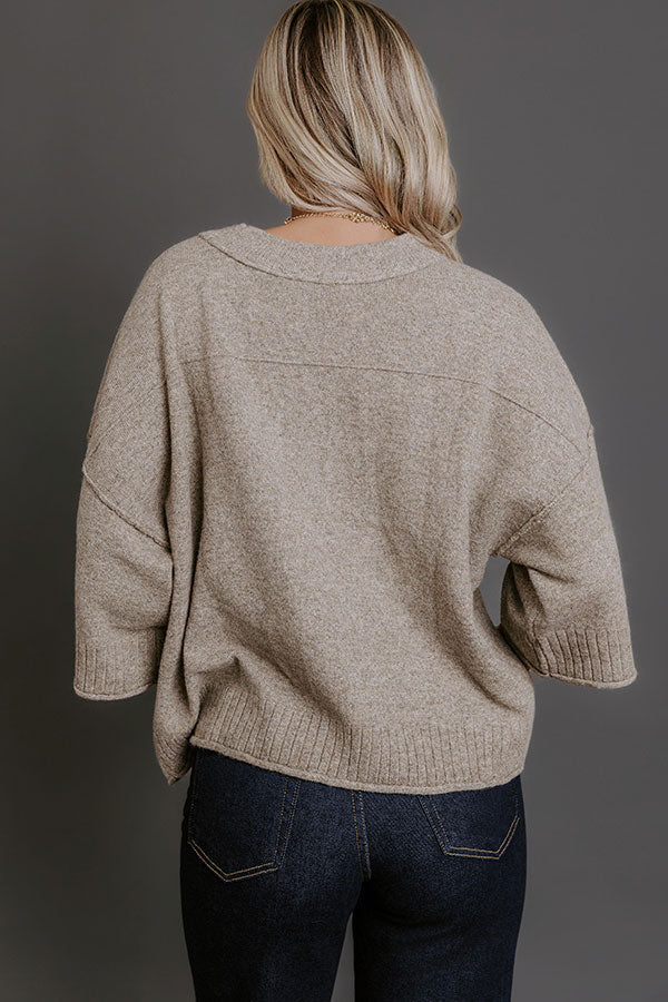 Daydream Knit Sweater Top in Mocha Image - 4
