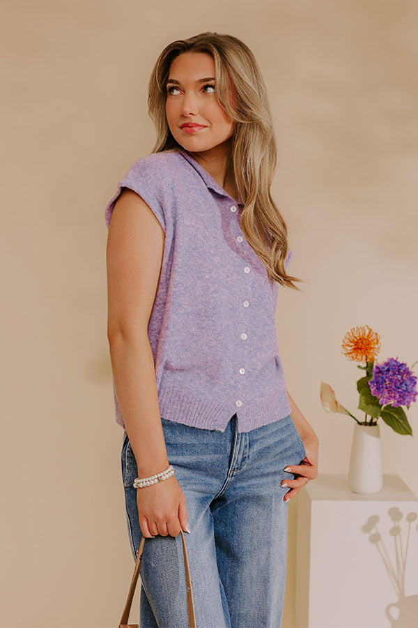 Bound In Style Knit Top in Lavender Image - 1