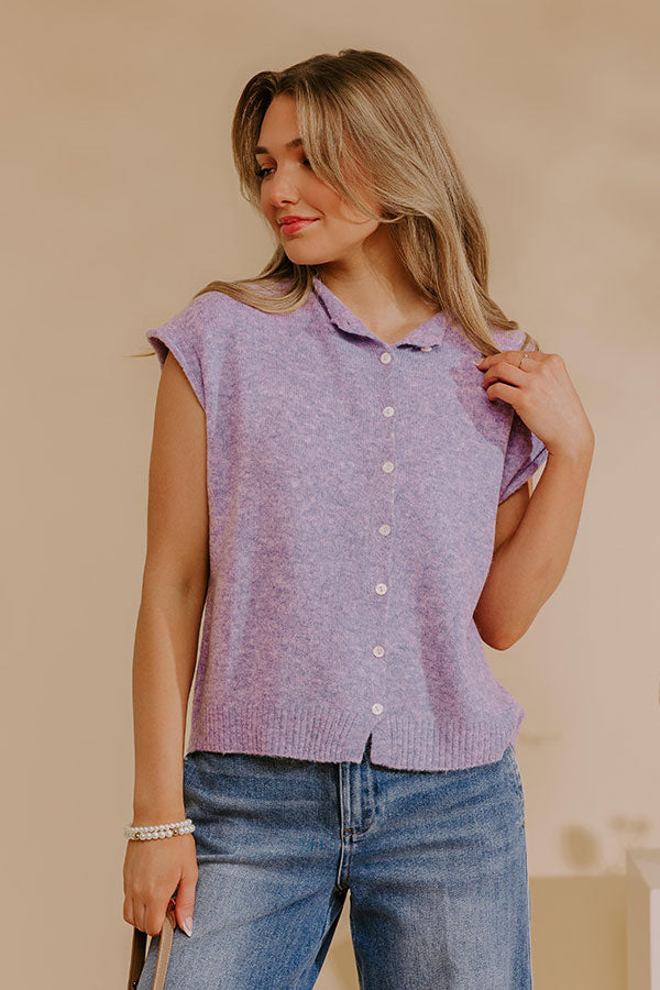 Bound In Style Knit Top in Lavender Image - 5