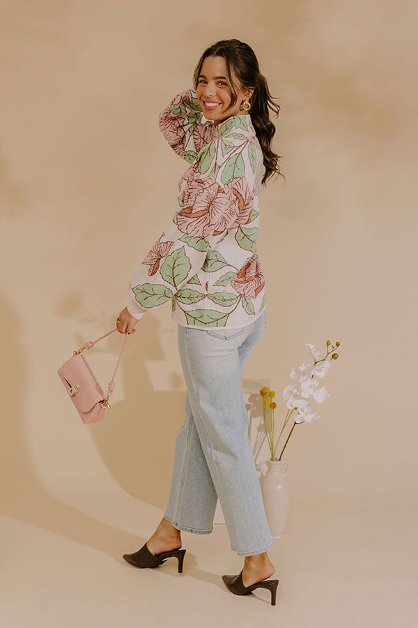 Metro Bloom Floral Knit Sweater Top Image - 2