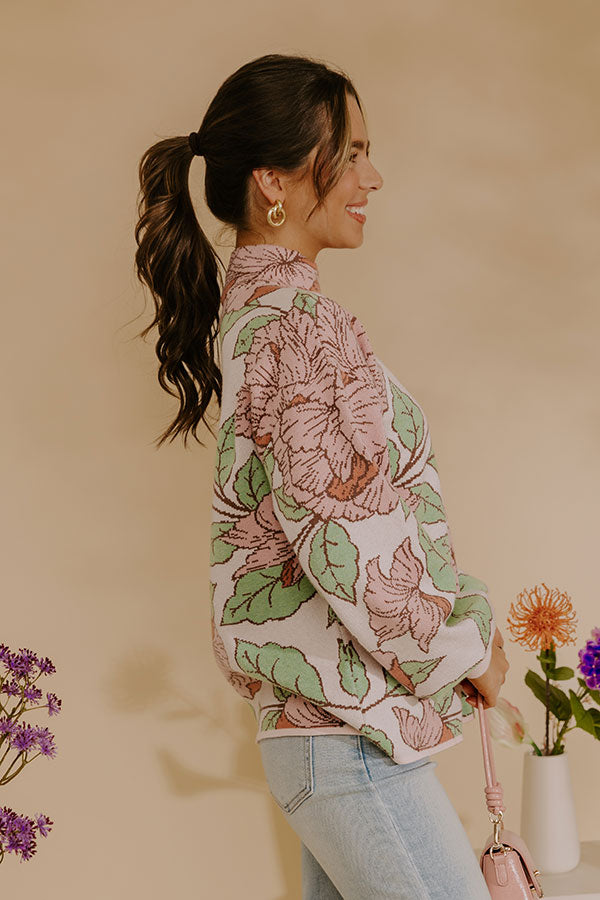 Metro Bloom Floral Knit Sweater Top Image - 5