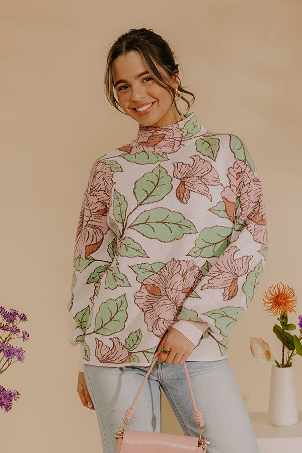 Metro Bloom Floral Knit Sweater Top Image - 4