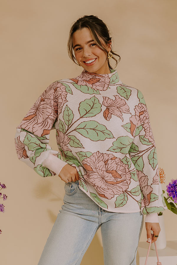 Metro Bloom Floral Knit Sweater Top Image - 1