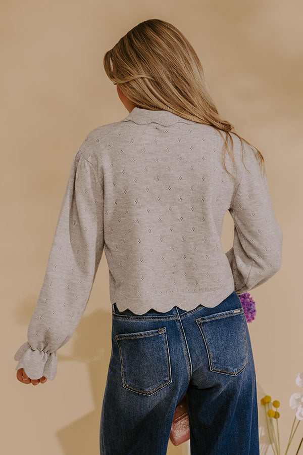 Chic Agenda Pointelle Knit Sweater Top Image - 3