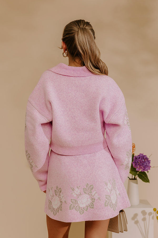 Uptown Bloom Floral Crop Sweater Top Image - 4