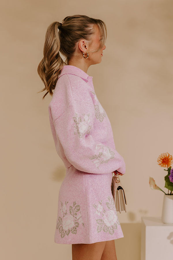 Uptown Bloom Floral Crop Sweater Top Image - 3