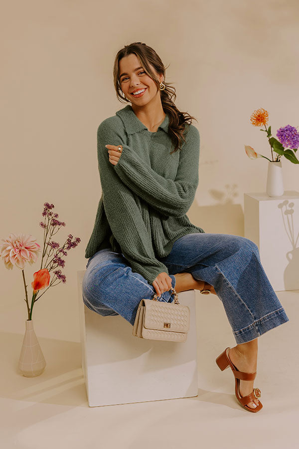 Cozy Moments Eyelash Knit Sweater in Sage Image - 1