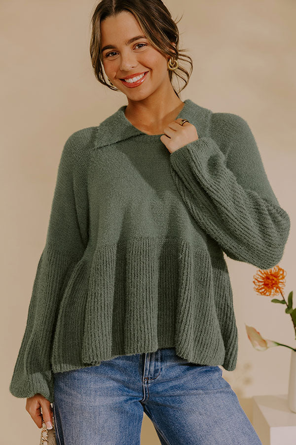 Cozy Moments Eyelash Knit Sweater in Sage Image - 5