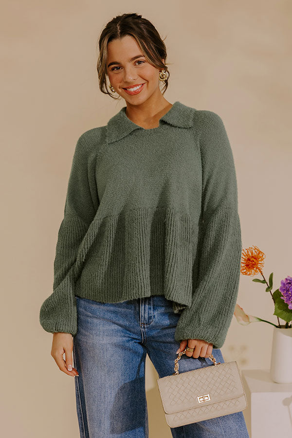 Cozy Moments Eyelash Knit Sweater in Sage Image - 2