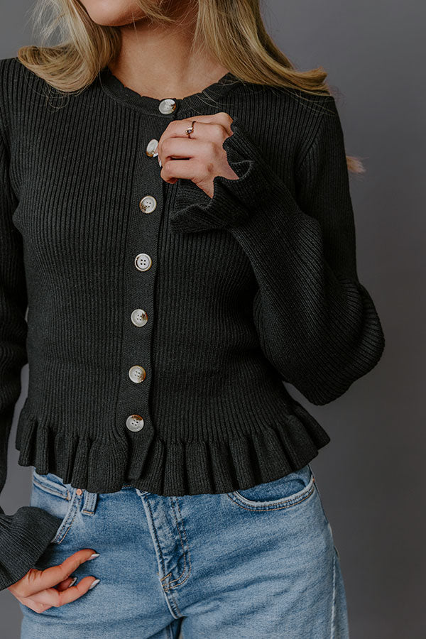 Modern Classic Knit Sweater Top in Black Image - 4