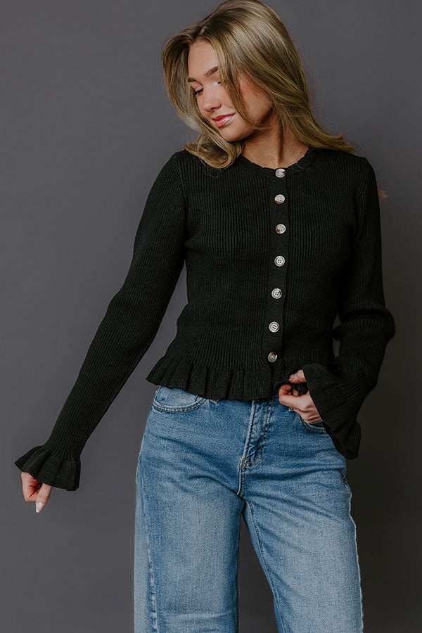Modern Classic Knit Sweater Top in Black Image - 1