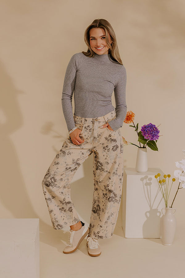 The Blossom Floral High Waist Barrel Leg Pants Image - 2