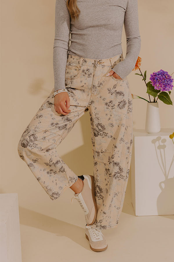 The Blossom Floral High Waist Barrel Leg Pants Image - 1