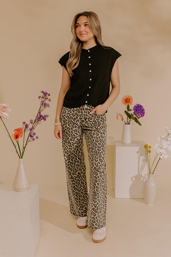 RISEN Nora Midrise Wide Leg Leopard Pants Image - 1