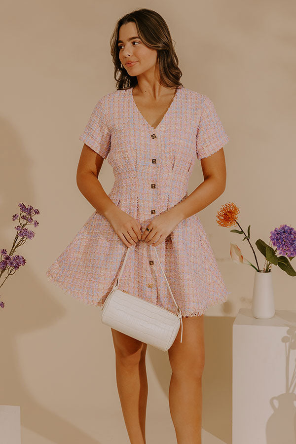 Charming Smile Tweed Mini Dress Image - 2