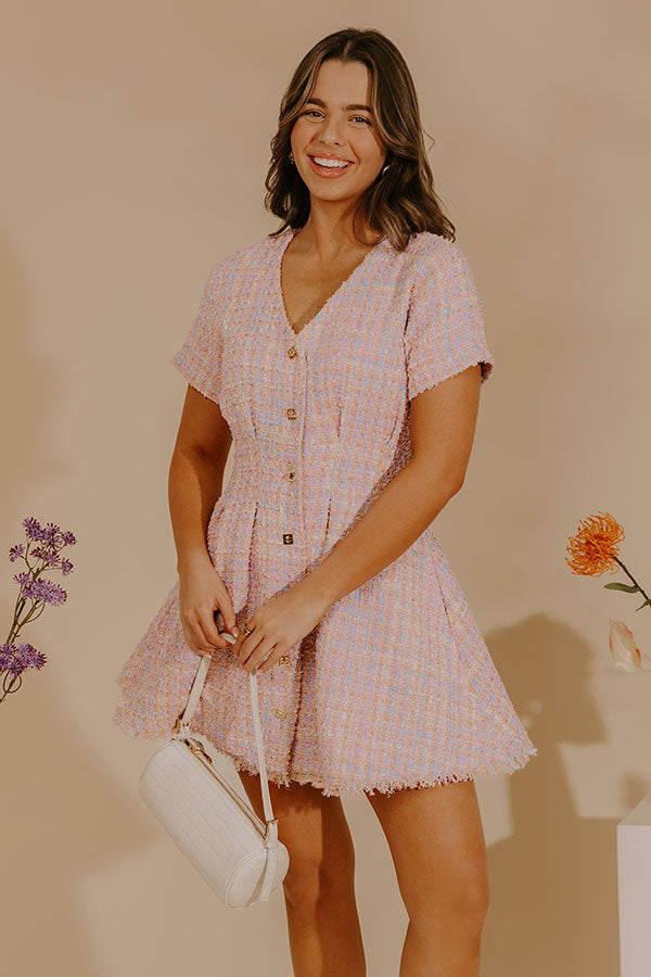 Charming Smile Tweed Mini Dress Image - 3
