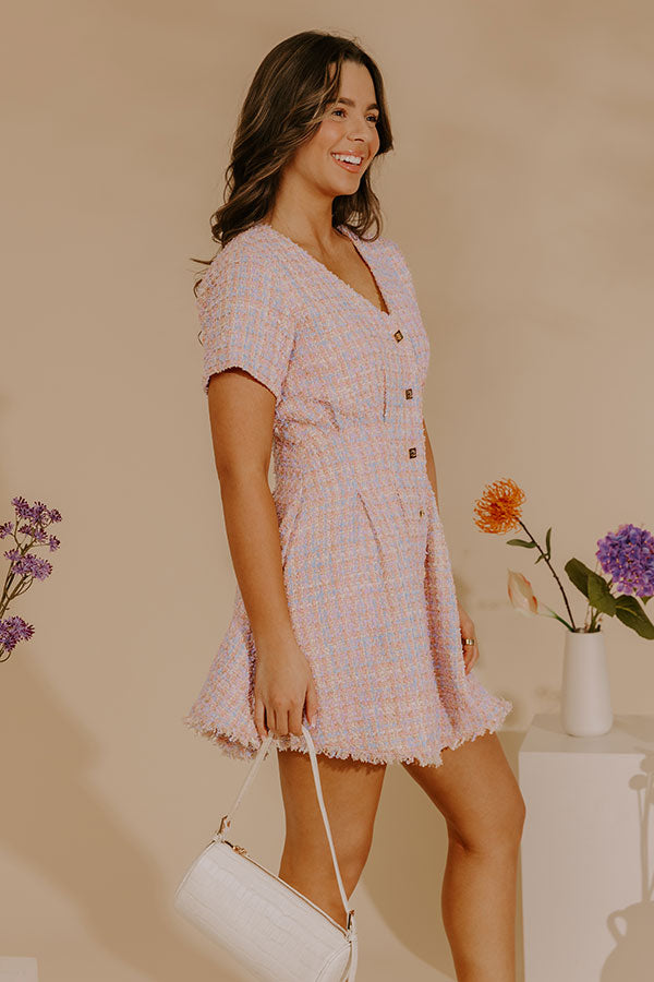 Charming Smile Tweed Mini Dress Image - 4