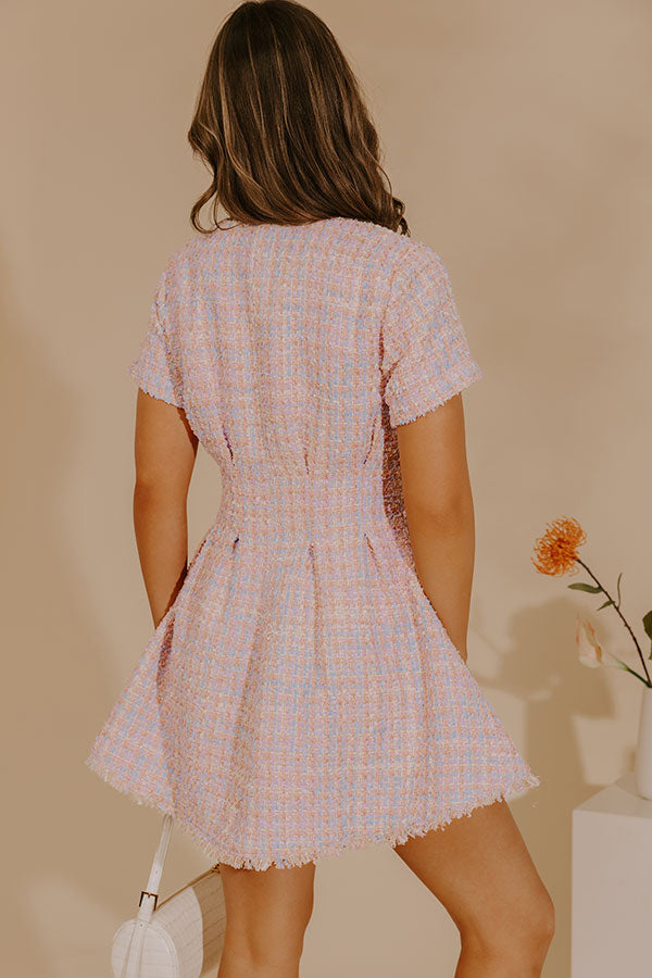 Charming Smile Tweed Mini Dress Image - 5