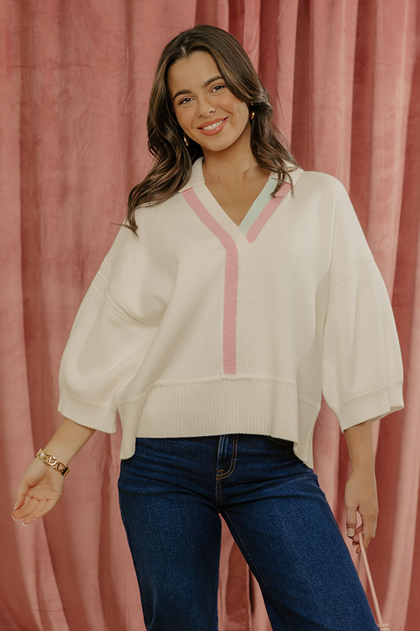 Spring Social Knit Sweater Top Image - 1