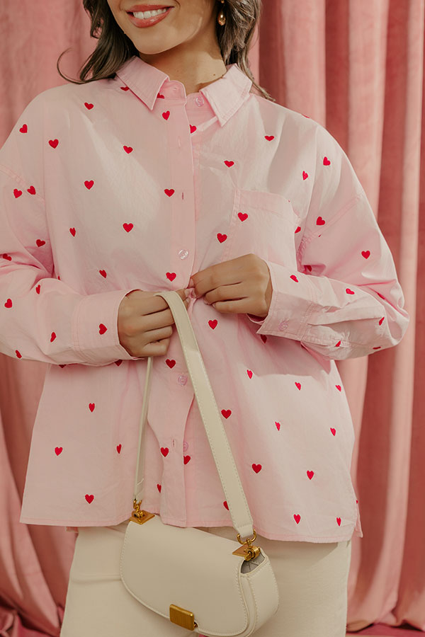 Modern Amour Embroidered Button Up Top Image - 5