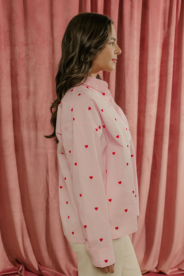 Modern Amour Embroidered Button Up Top Image - 2