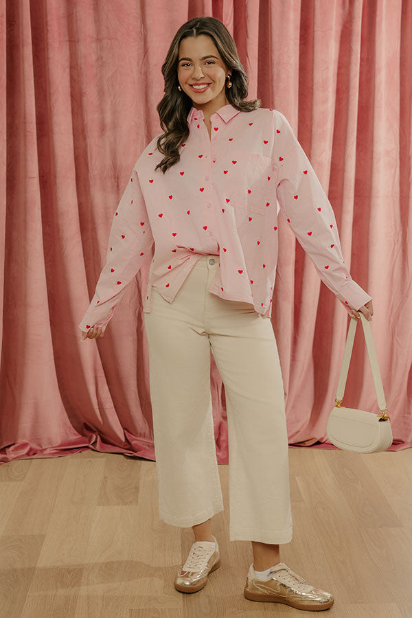 Modern Amour Embroidered Button Up Top Image - 4