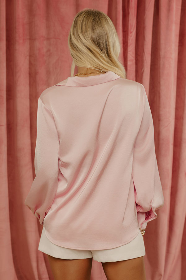 Metro Chic Satin Button Up Top Image - 5