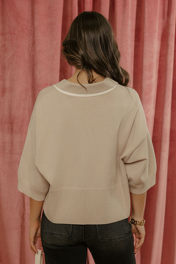 Effortless Ease Knit Top in Oatmeal Image - 4