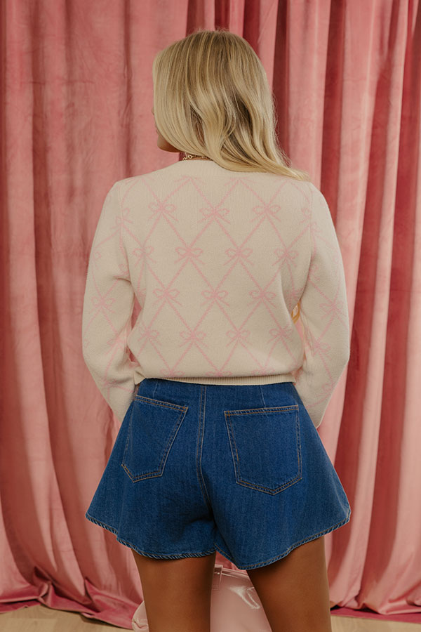 Little Bow Charm Knit Cardigan Image - 4