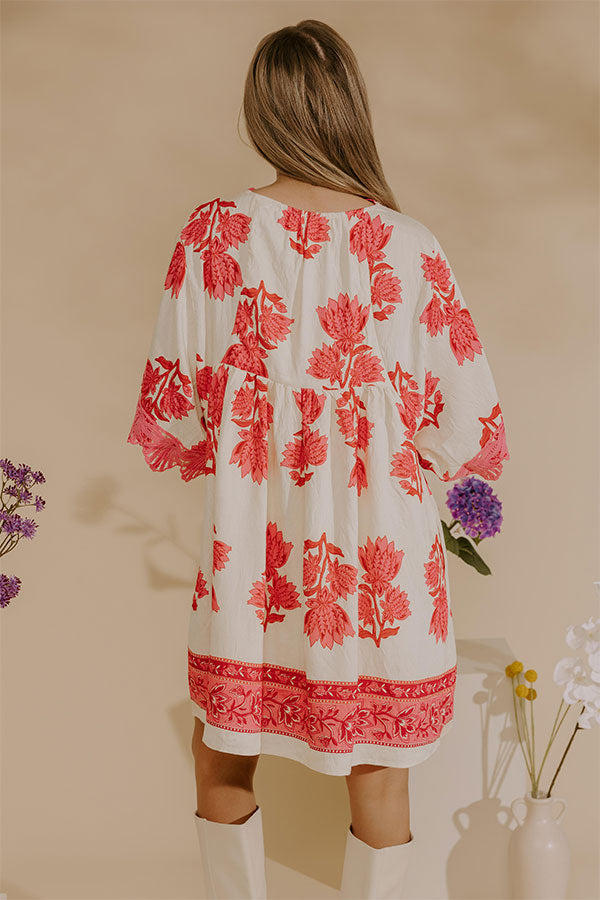 Petal Coast Floral Midi Dress in Pink Image - 4