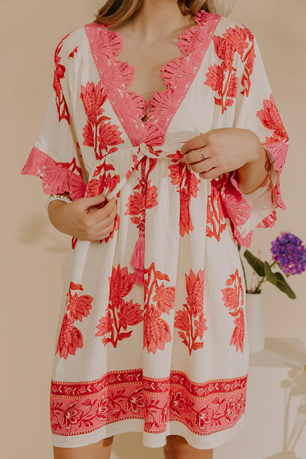 Petal Coast Floral Midi Dress in Pink Image - 5