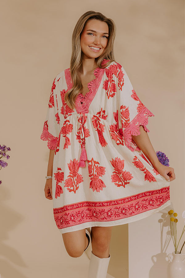 Petal Coast Floral Midi Dress in Pink Image - 2