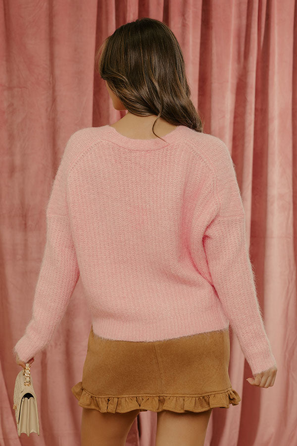 Snuggle Session Knit Cardigan in Pink Image - 3