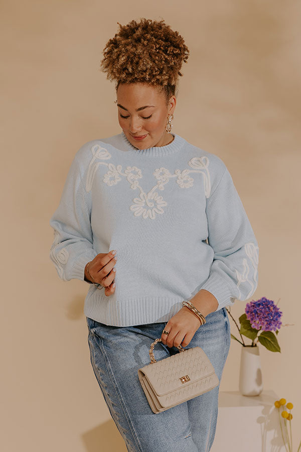 Daydream Darling Floral Embroidered Knit Sweater Curves Image - 1
