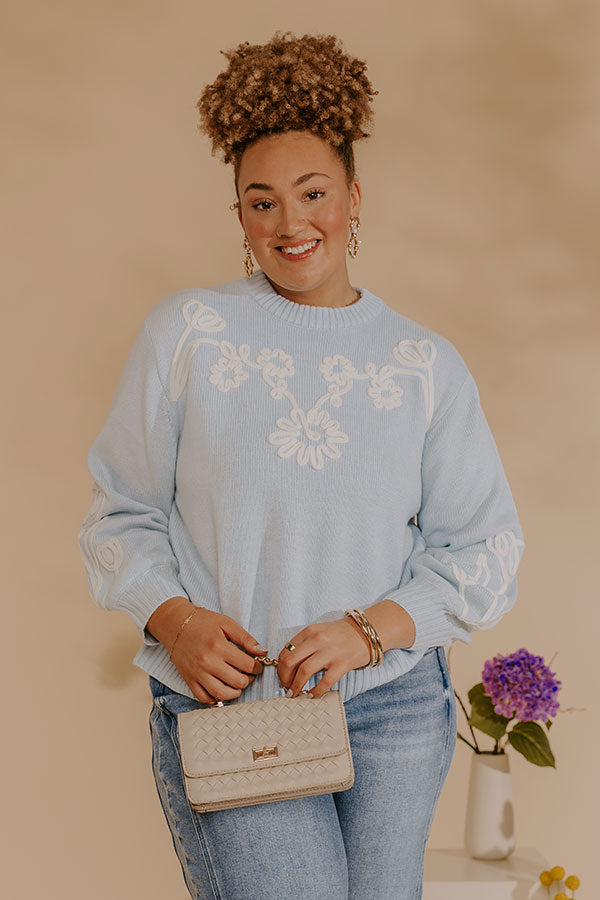 Daydream Darling Floral Embroidered Knit Sweater Curves Image - 3