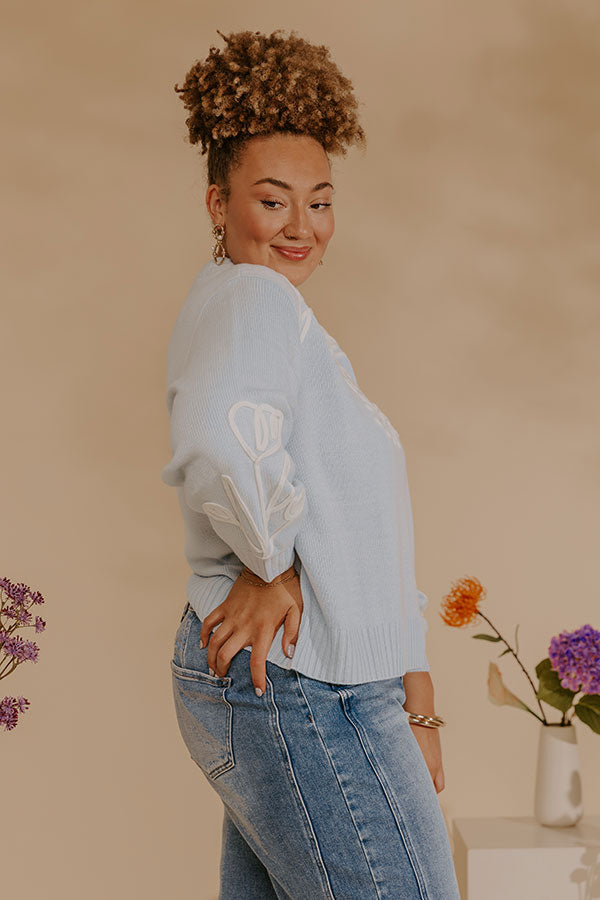 Daydream Darling Floral Embroidered Knit Sweater Curves Image - 4