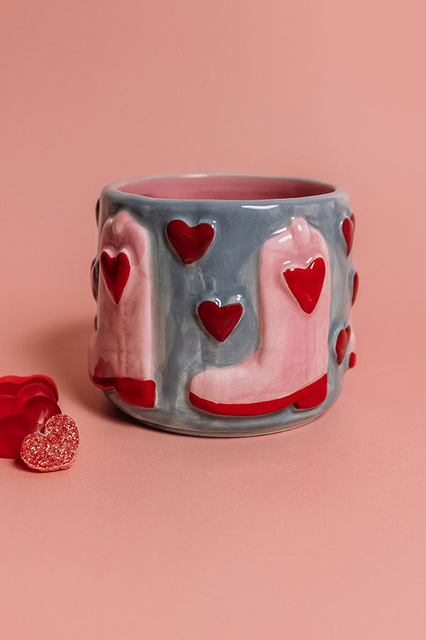 Cowboy Boots and Hearts Ceramic Mug Image - 2